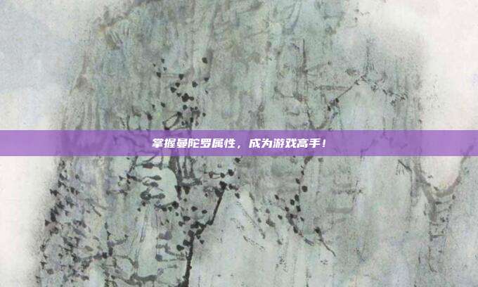 掌握曼陀罗属性，成为游戏高手！