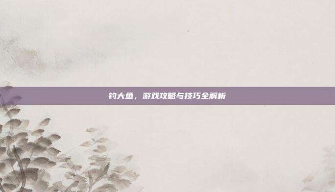 钓大鱼，游戏攻略与技巧全解析