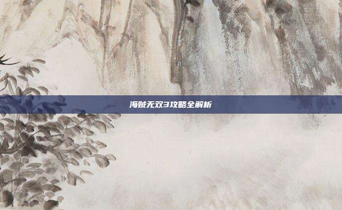 海贼无双3攻略全解析