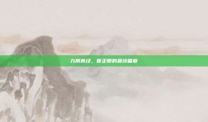 九阴真经，曹正卿的最终篇章