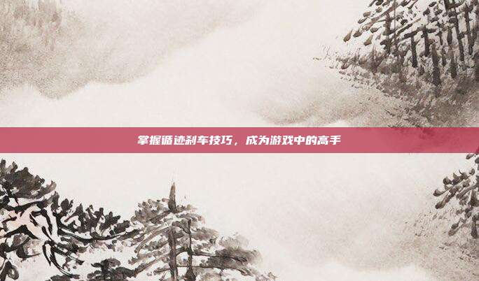 掌握循迹刹车技巧,成为游戏中的高手