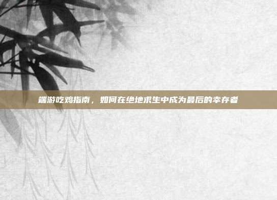端游吃鸡指南,如何在绝地求生中成为最后的幸存者
