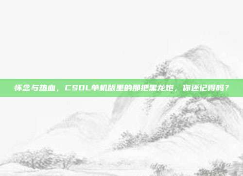 怀念与热血，CSOL单机版里的那把黑龙炮，你还记得吗？