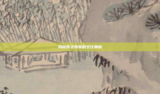 揭秘迷之炖菜的烹饪奥秘