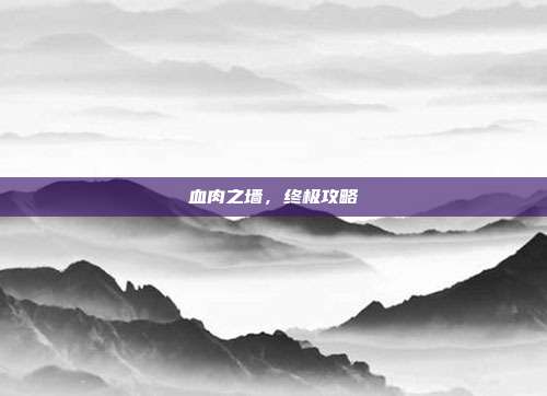 血肉之墙，终极攻略