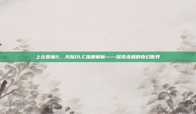 上古卷轴5,天际DLC深度解析——探索未知的奇幻世界