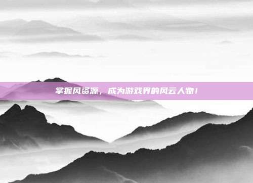 掌握风资源，成为游戏界的风云人物！