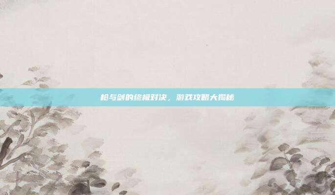 枪与剑的终极对决,游戏攻略大揭秘