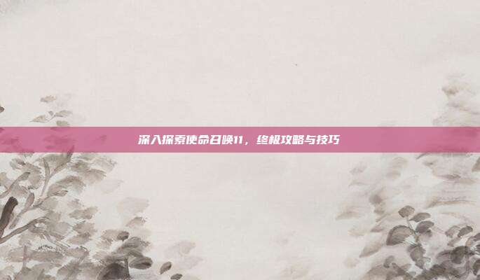 深入探索使命召唤11,终极攻略与技巧