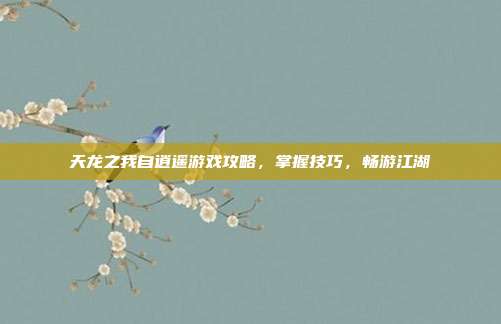 天龙之我自逍遥游戏攻略,掌握技巧,畅游江湖