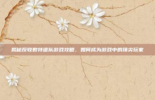 揭秘反收数特遣队游戏攻略,如何成为游戏中的顶尖玩家