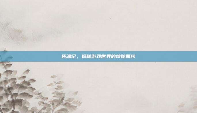 迷魂记，揭秘游戏世界的神秘面纱