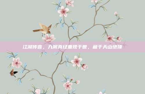 江湖传言，九阴真经重现于世，藏于天山绝顶