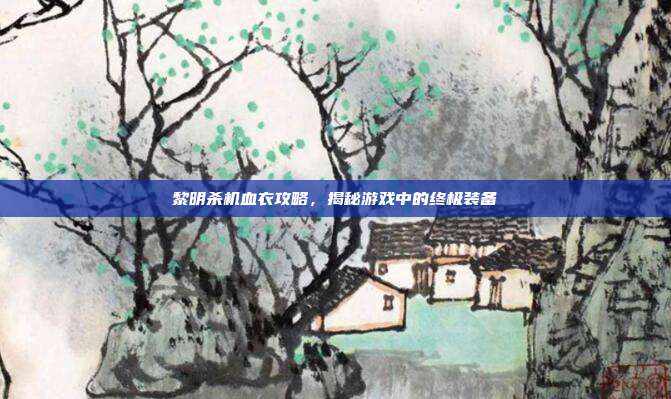 黎明杀机血衣攻略,揭秘游戏中的终极装备