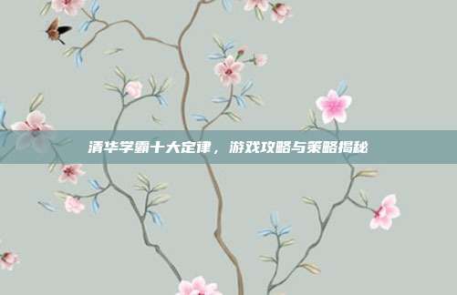 清华学霸十大定律,游戏攻略与策略揭秘