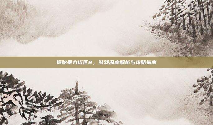 揭秘暴力街区2,游戏深度解析与攻略指南