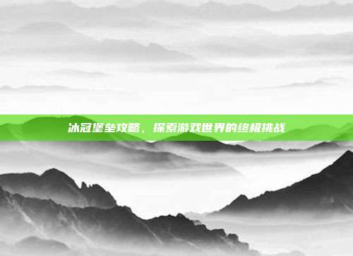 冰冠堡垒攻略,探索游戏世界的终极挑战