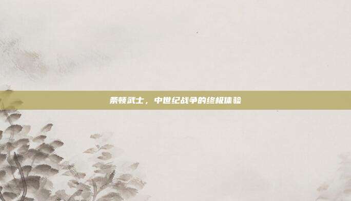 条顿武士,中世纪战争的终极体验
