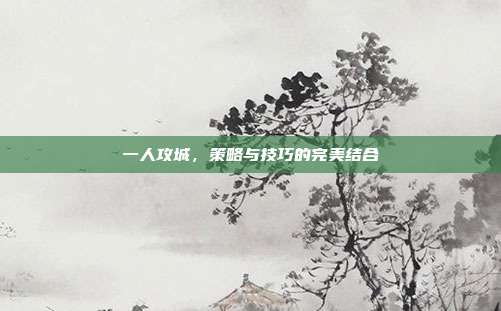 一人攻城,策略与技巧的完美结合