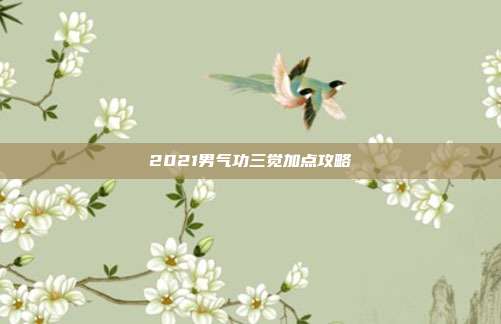 2021男气功三觉加点攻略