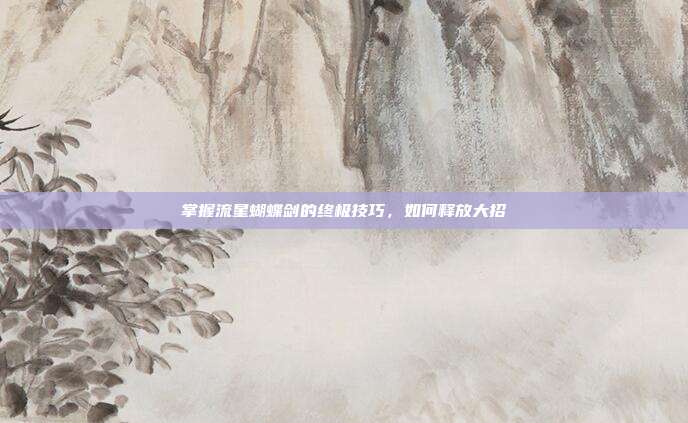 掌握流星蝴蝶剑的终极技巧,如何释放大招