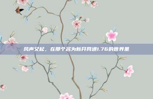 风声又起,在那个名为新开网通1.76的世界里