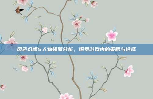 风色幻想5人物强弱分析,探索游戏内的策略与选择