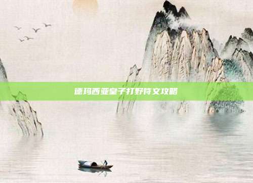 德玛西亚皇子打野符文攻略