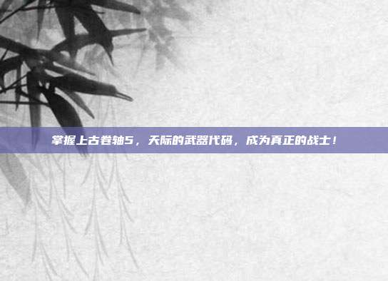 掌握上古卷轴5,天际的武器代码,成为真正的战士!