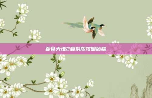 吞食天地2复刻版攻略秘籍