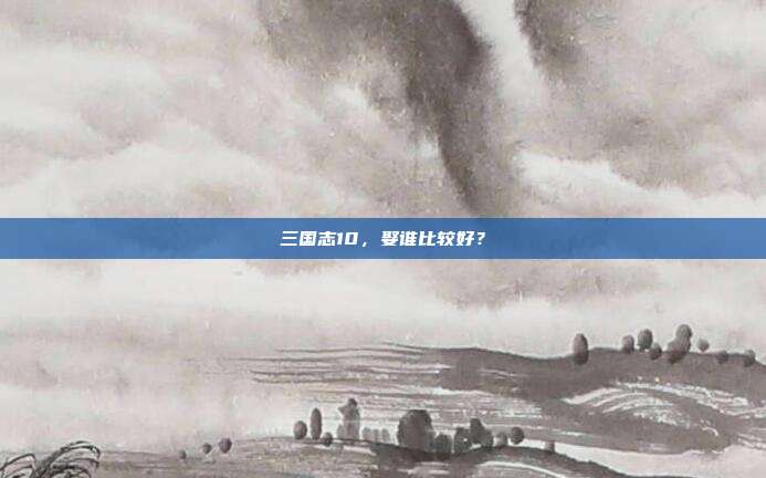 三国志10，娶谁比较好？