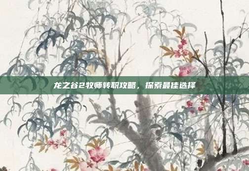 龙之谷2牧师转职攻略,探索最佳选择