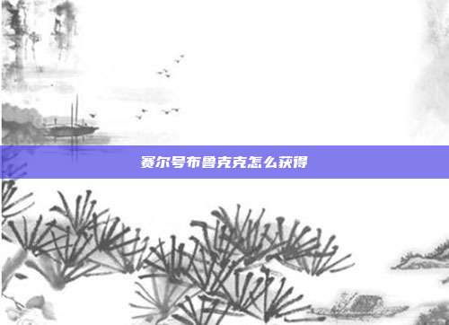赛尔号布鲁克克怎么获得