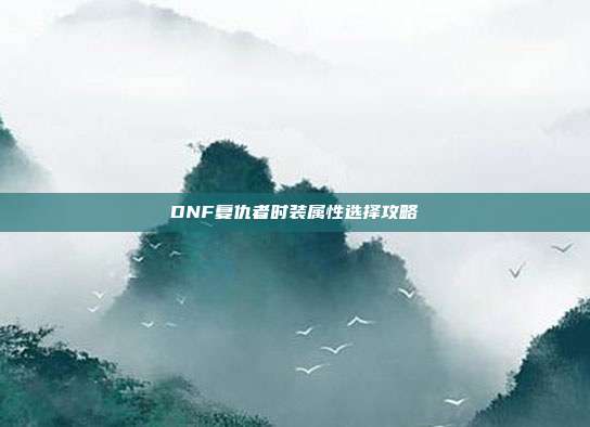 DNF复仇者时装属性选择攻略