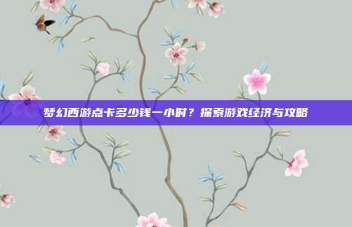 梦幻西游点卡多少钱一小时?探索游戏经济与攻略