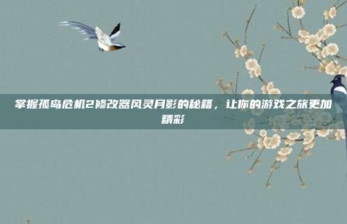 掌握孤岛危机2修改器风灵月影的秘籍,让你的游戏之旅更加精彩