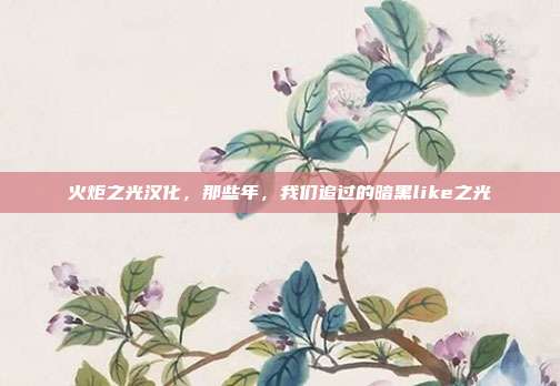 火炬之光汉化,那些年,我们追过的暗黑like之光