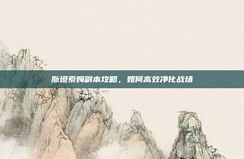 斯坦索姆副本攻略，如何高效净化战场