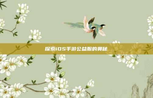 探索iOS手游公益服的奥秘