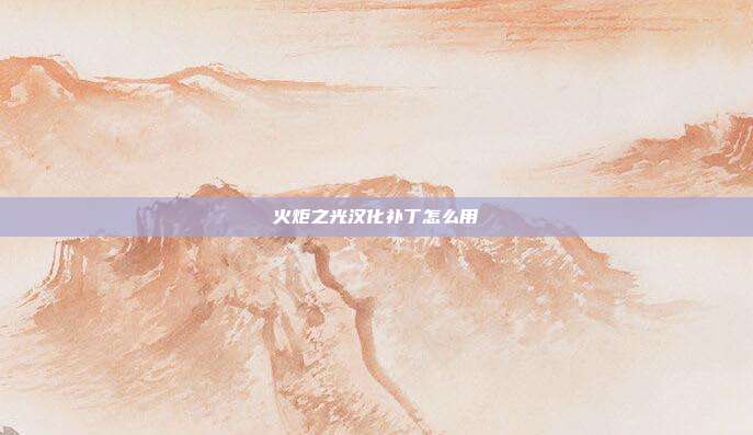 火炬之光汉化补丁怎么用