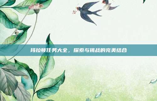 玛拉顿任务大全，探索与挑战的完美结合