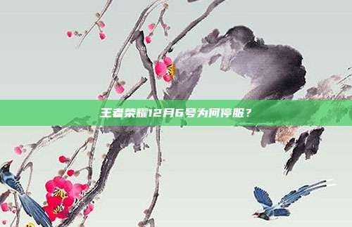 王者荣耀12月6号为何停服?