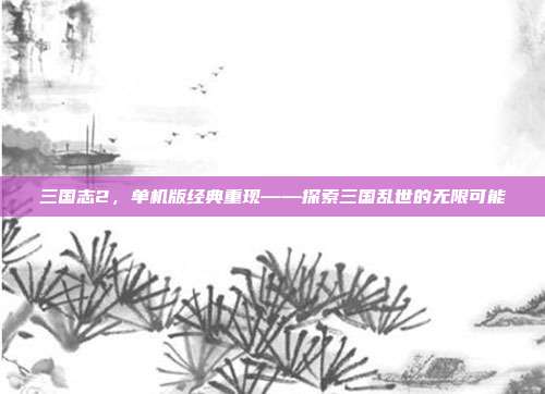 三国志2,单机版经典重现——探索三国乱世的无限可能