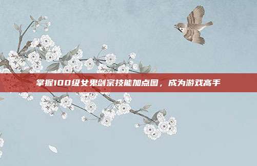 掌握100级女鬼剑宗技能加点图,成为游戏高手