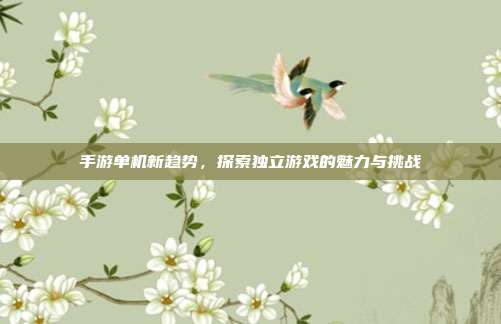 手游单机新趋势,探索独立游戏的魅力与挑战