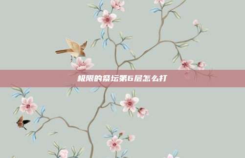 极限的祭坛第6层怎么打