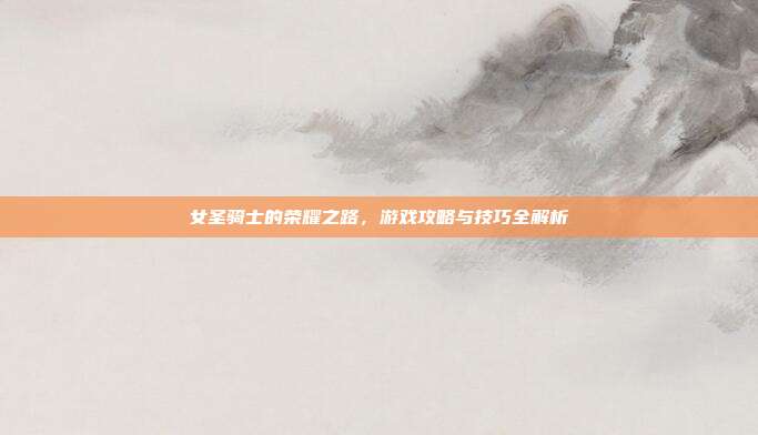 女圣骑士的荣耀之路,游戏攻略与技巧全解析