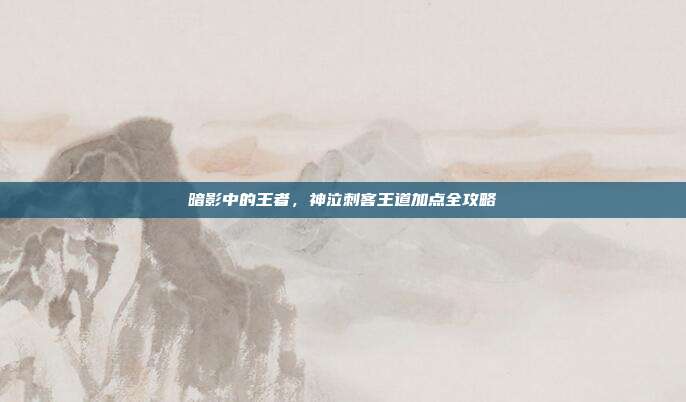 暗影中的王者,神泣刺客王道加点全攻略