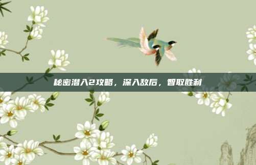 秘密潜入2攻略,深入敌后,智取胜利