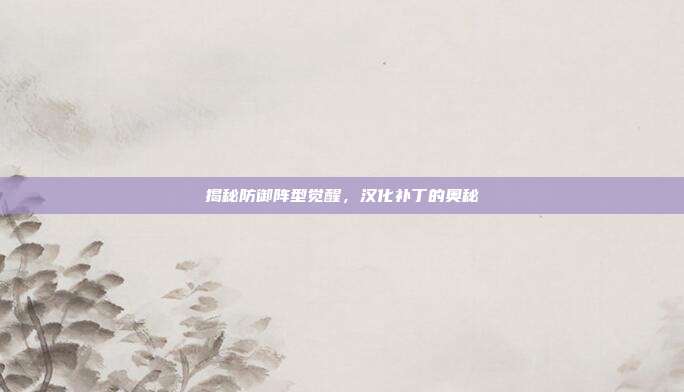 揭秘防御阵型觉醒,汉化补丁的奥秘